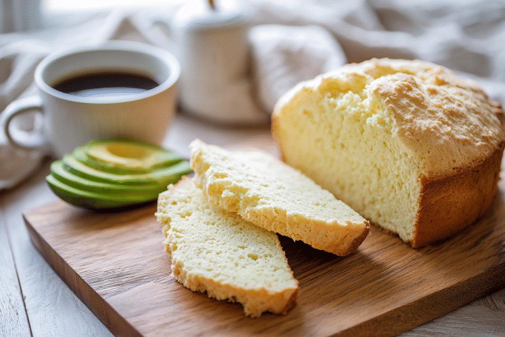2 Ingredient Keto Bread: The Ultimate Quick Low-Carb Fix 5 2 ingredient keto bread sliced on board