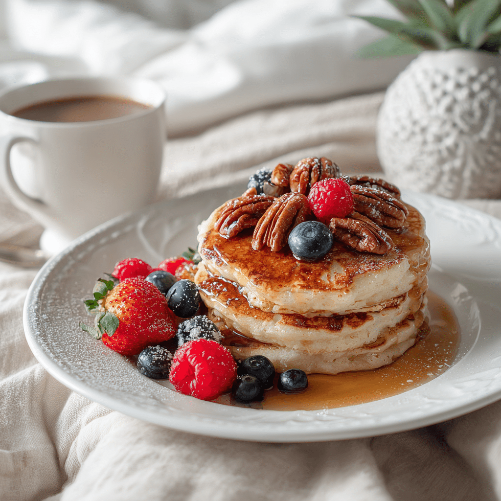 Cottage Cheese Pancakes Keto: Fluffy Low-Carb Breakfast Delight 8 cottage cheese pancakes keto served with berries