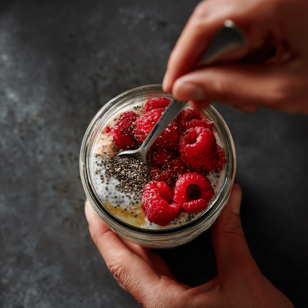 Keto Breakfast Ideas Vegetarian – Delicious & Easy Low-Carb Starts 7 Assembling keto vegetarian chia parfait with berries