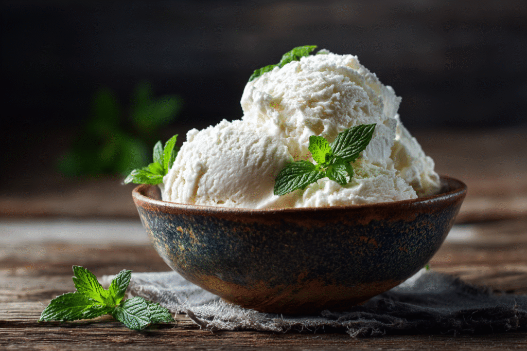 Keto Cottage Cheese Ice Cream – The Ultimate Creamy Low-Carb Dessert 5 Keto cottage cheese ice cream in a bowl