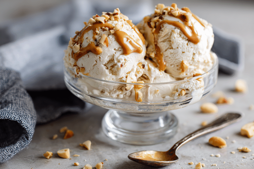 Keto Cottage Cheese Ice Cream – The Ultimate Creamy Low-Carb Dessert 8 Served keto cottage cheese ice cream with toppings