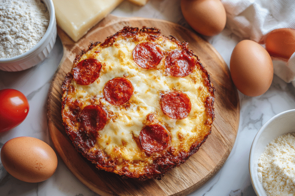 Keto Air Fryer Chaffle Pizza: Crispy Low-Carb Recipe You’ll Love 5 Keto air fryer chaffle pizza with crispy cheese edges and pepperoni