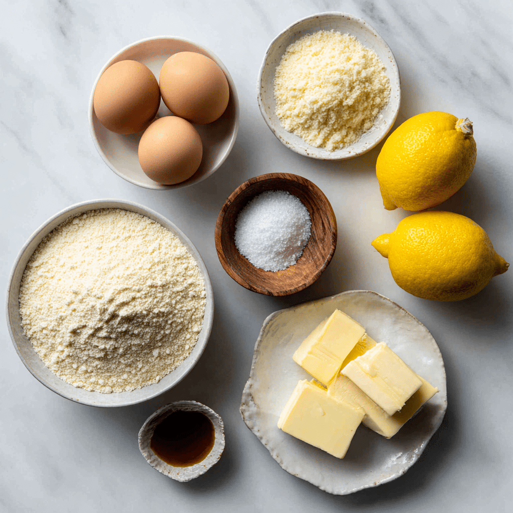 Keto Lemon Pound Cake: Ultimate Moist Low-Carb Recipe 7 keto lemon pound cake ingredients flat lay