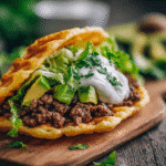 Keto Chaffle Tacos: Crispy, Low-Carb Shells That Hit the Spot 6 Keto chaffle taco with beef and toppings