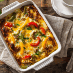 Keto Philly Cheesesteak Casserole: Easy Low-Carb Comfort 6 keto philly cheesesteak casserole in dish with melted cheese