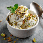 Keto Pistachio Cottage Cheese Ice Cream: Creamy Low-Carb Treat 6 Served Keto Pistachio Cottage Cheese Ice Cream with pistachios